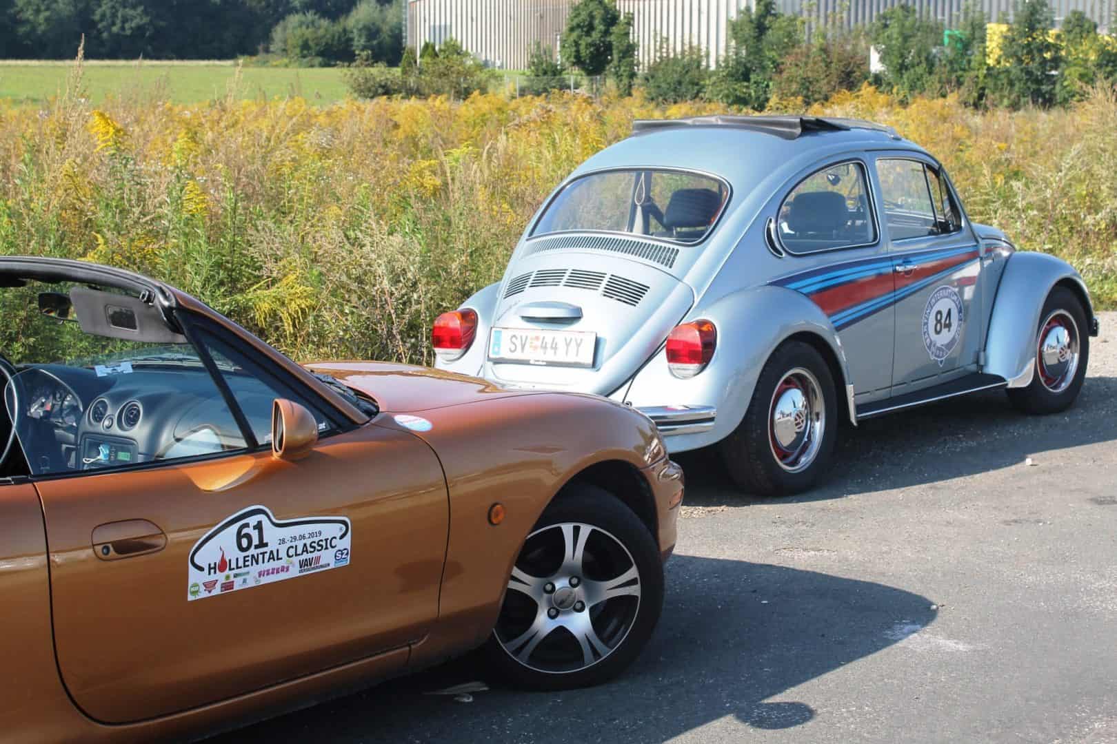 Ausflug des CAR Teams Ferlach am 12. September 2020 mit Gleichmäßigkeitsprüfung anstelle des abgesagten sms-Classic-Sprints - Sonnleitner, Mazda MX5; Leutgeb, VW-Käfer